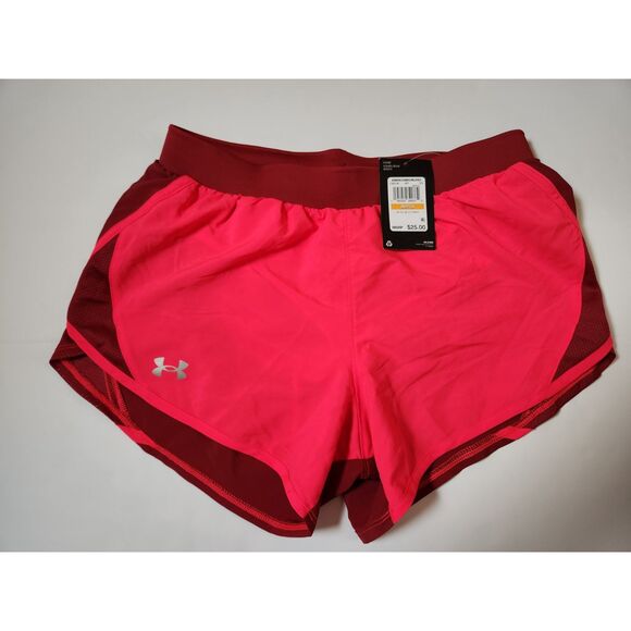 Under Armour Fly By 2.0 Women’s Small Lined Shorts Pink & Blue NWT - Picture 2 of 8